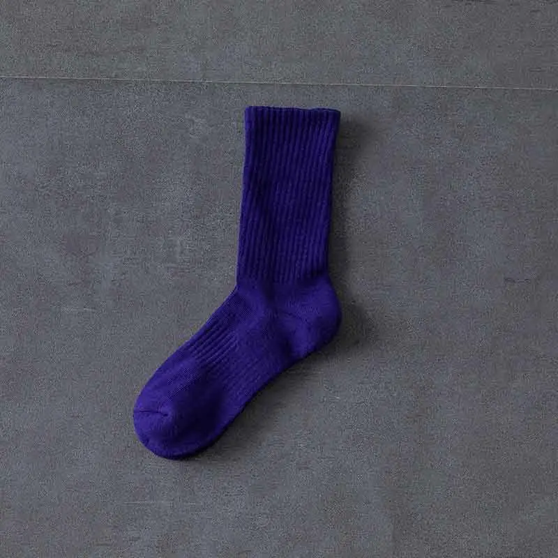 Colorful Towel Socks Men's Terry Mid-Calf Socks Thickeneded Pure Colorful Sports Stockings Ball Winter Towel Bottom Basketball Socks