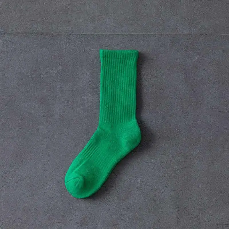 Colorful Towel Socks Men's Terry Mid-Calf Socks Thickeneded Pure Colorful Sports Stockings Ball Winter Towel Bottom Basketball Socks