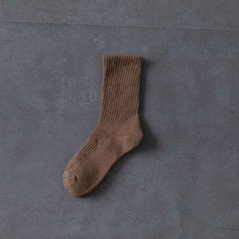 Colorful Towel Socks Men's Terry Mid-Calf Socks Thickeneded Pure Colorful Sports Stockings Ball Winter Towel Bottom Basketball Socks