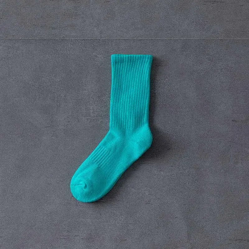 Colorful Towel Socks Men's Terry Mid-Calf Socks Thickeneded Pure Colorful Sports Stockings Ball Winter Towel Bottom Basketball Socks
