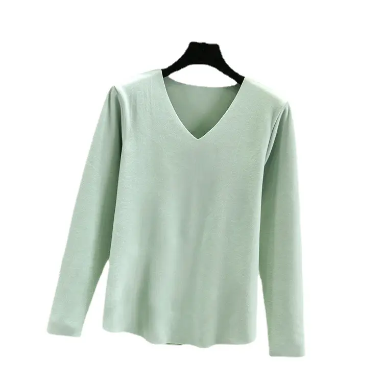 Women Velvet V-Neck Long Sleeve Jacket Navy Blue - Image 15