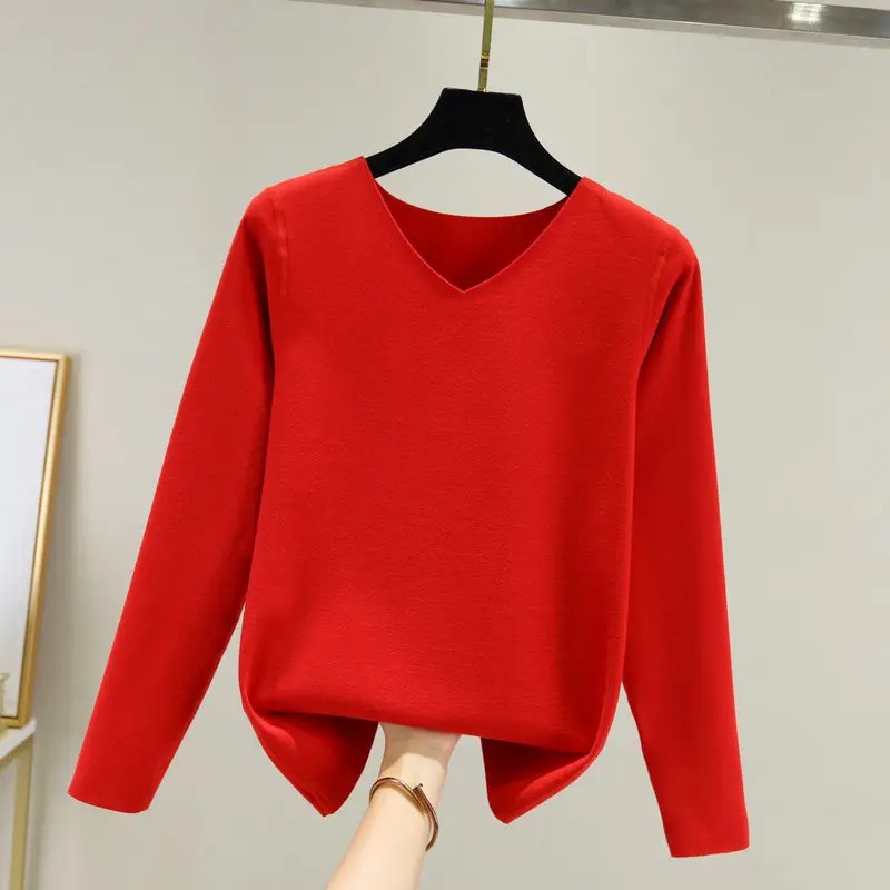 Women Velvet V-Neck Long Sleeve Jacket Navy Blue - Image 2