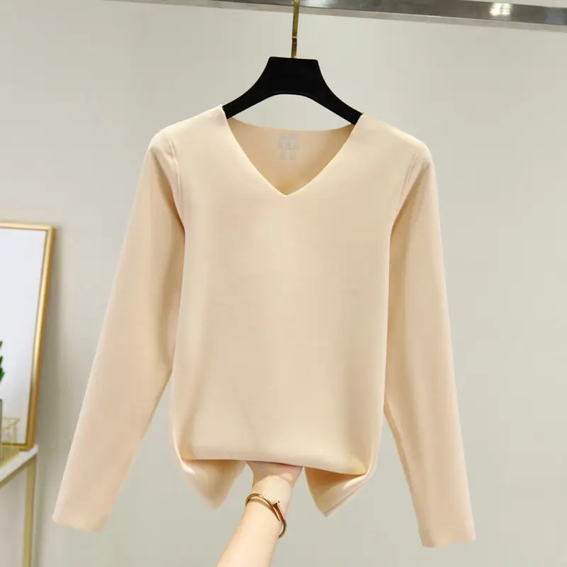 Women Velvet V-Neck Long Sleeve Jacket Navy Blue - Image 4