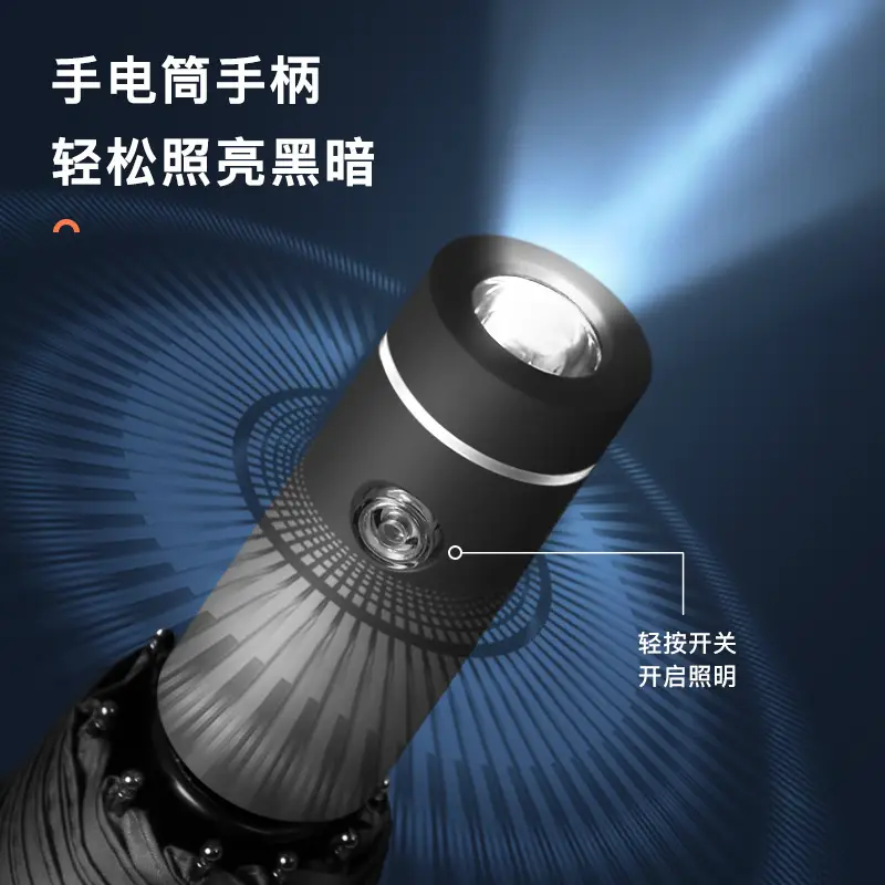 Automatic LED Sun Umbrella White