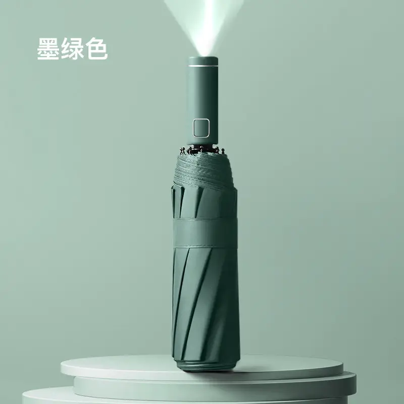 Automatic LED Sun Umbrella White