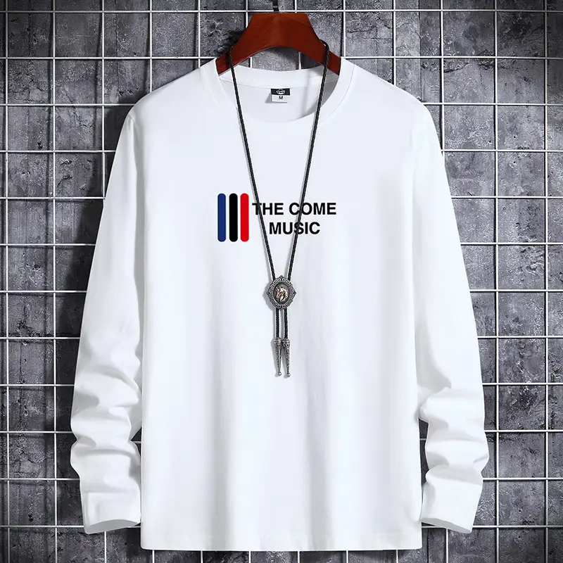 Men Blue Cotton Long Sleeve T-Shirt with Graphic Print