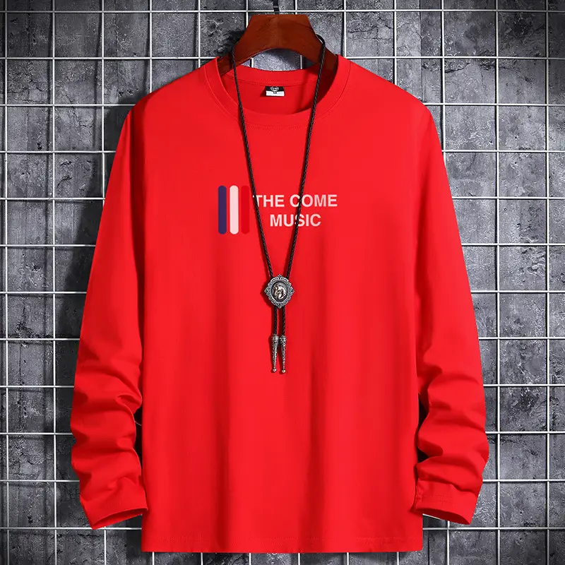 Men Blue Cotton Long Sleeve T-Shirt with Graphic Print