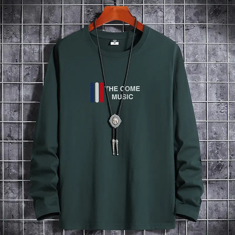 Men Blue Cotton Long Sleeve T-Shirt with Graphic Print