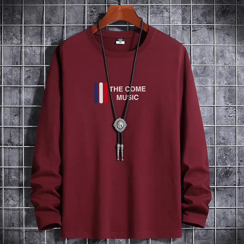 Men Blue Cotton Long Sleeve T-Shirt with Graphic Print