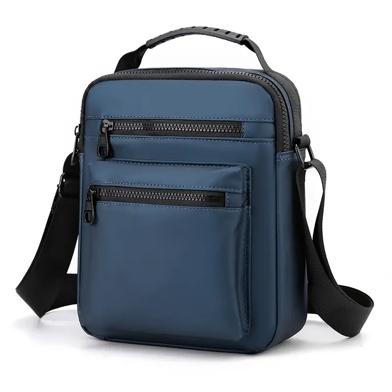 New Men's Blue Nylon Crossbody Backpack Water Repellent - Image 7
