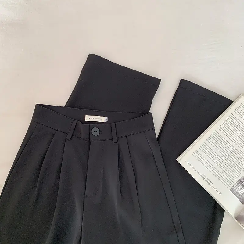 Autumn 2021 Wide Leg Pants Dummy High Waist Casual Mopping Texted Pants — feature 15