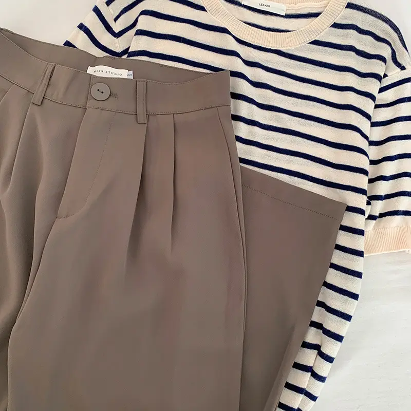 Autumn 2021 Wide Leg Pants Dummy High Waist Casual Mopping Texted Pants — feature 20