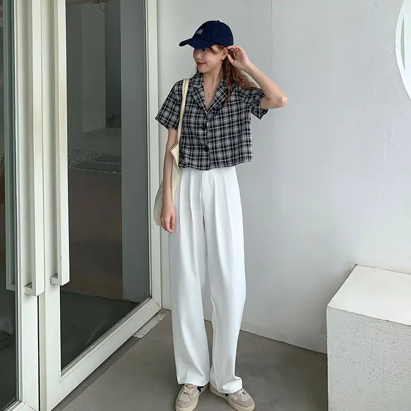Autumn 2021 Wide Leg Pants Dummy High Waist Casual Mopping Texted Pants — feature 29