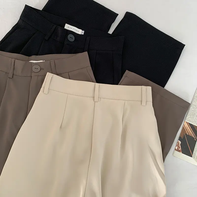 Autumn 2021 Wide Leg Pants Dummy High Waist Casual Mopping Texted Pants — feature 8