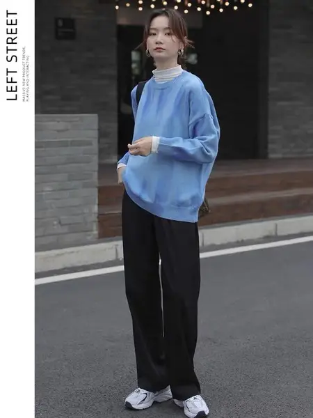 Autumn 2021 Wide Leg Pants Dummy High Waist Casual Mopping Texted Pants - Image 2