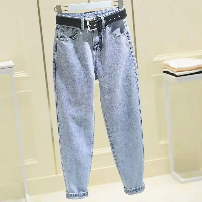 Women Smoke Grey Ripped High Waist Jeans - Image 2