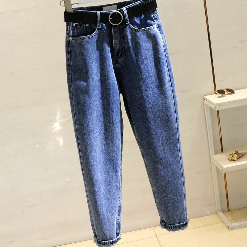 Women Smoke Grey Ripped High Waist Jeans - Image 3