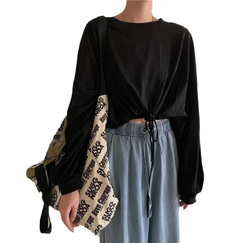 White Long Sleeve Top with High Waist Jeans for Women - Image 8