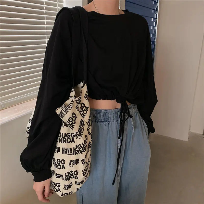 White Long Sleeve Top with High Waist Jeans for Women — feature 20