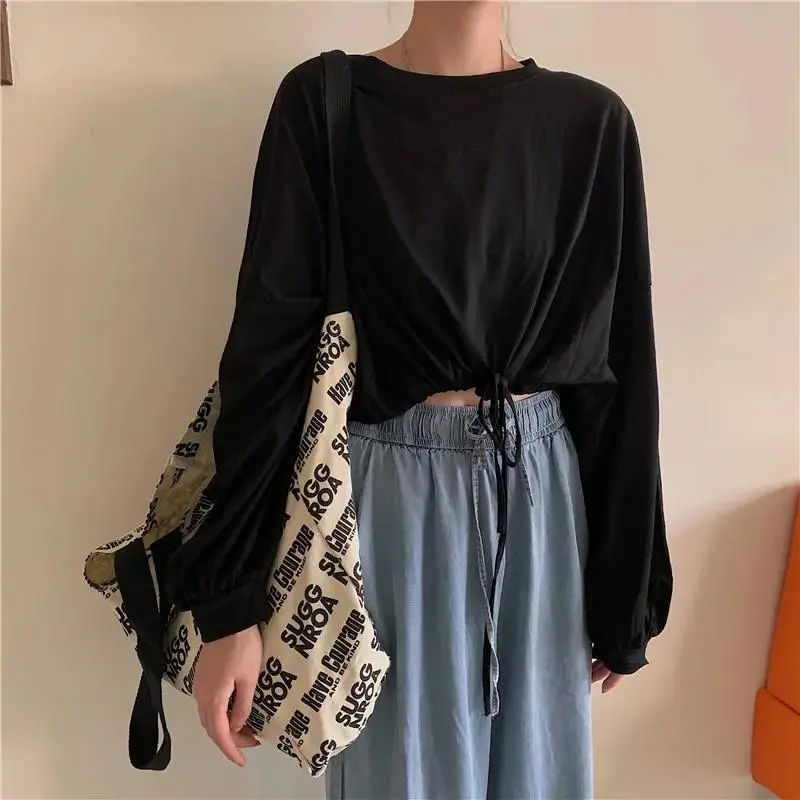 White Long Sleeve Top with High Waist Jeans for Women - Image 2