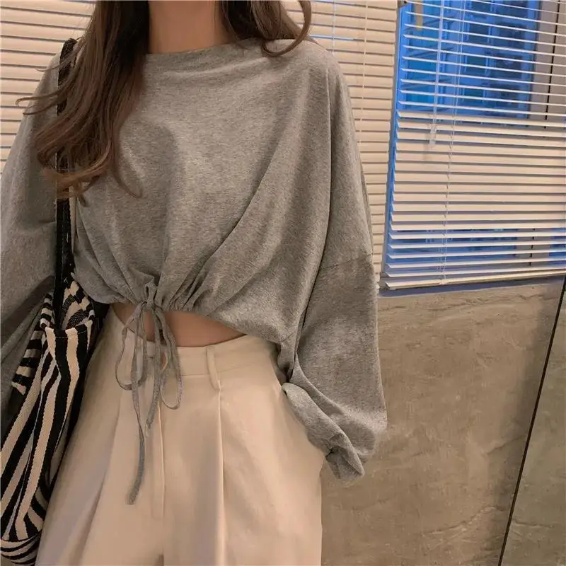 White Long Sleeve Top with High Waist Jeans for Women - Image 3