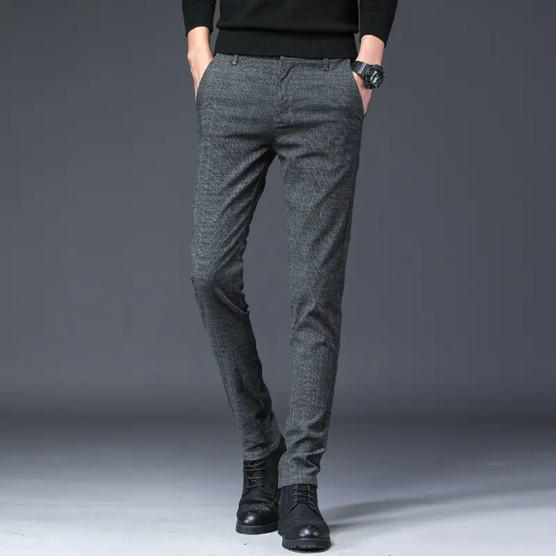 Men Cotton Dark Blue Trouser Mid Waist Casual - Image 6