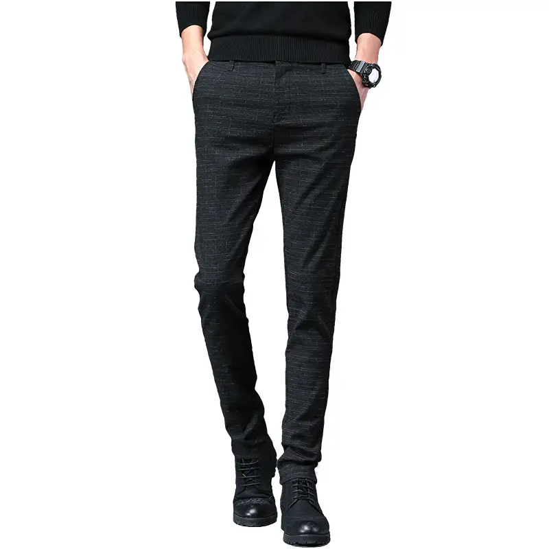 Men Cotton Dark Blue Trouser Mid Waist Casual - Image 8