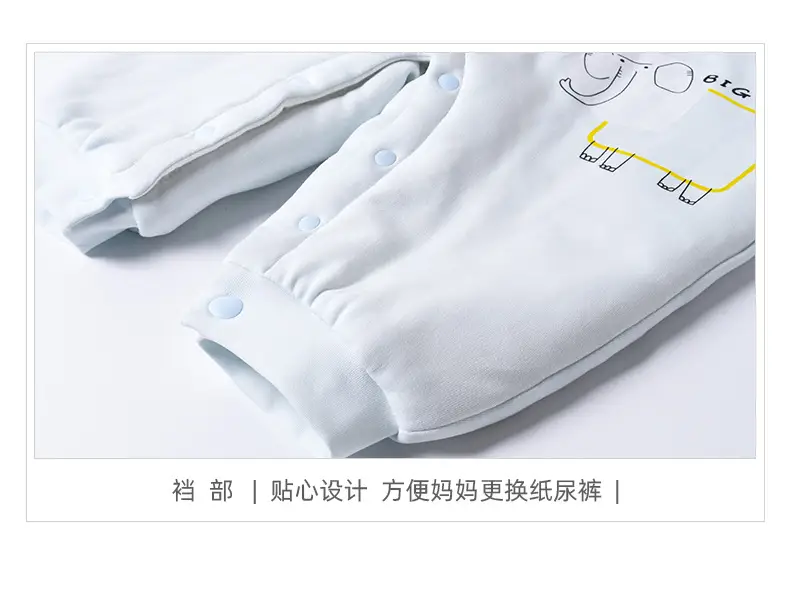 Baby Cotton Padded Jumpsuit Light Blue Winter Warm — feature 15