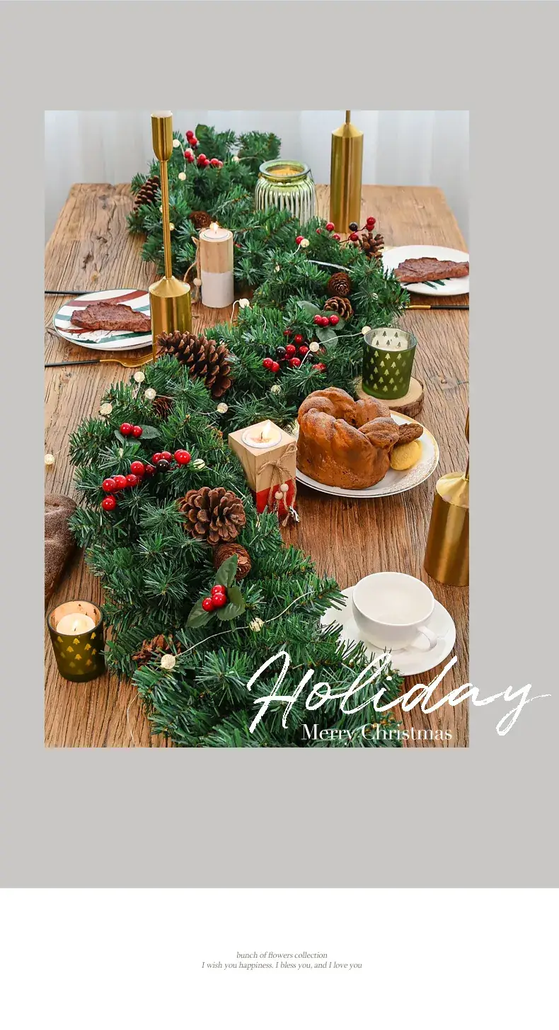 Christmas Rattan Decor with Pine Cones and Red Berries — feature 7