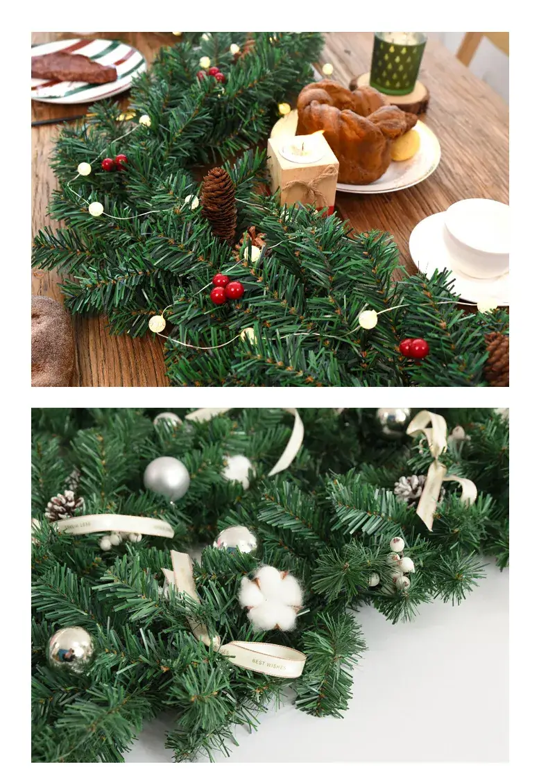 Christmas Rattan Decor with Pine Cones and Red Berries — feature 9