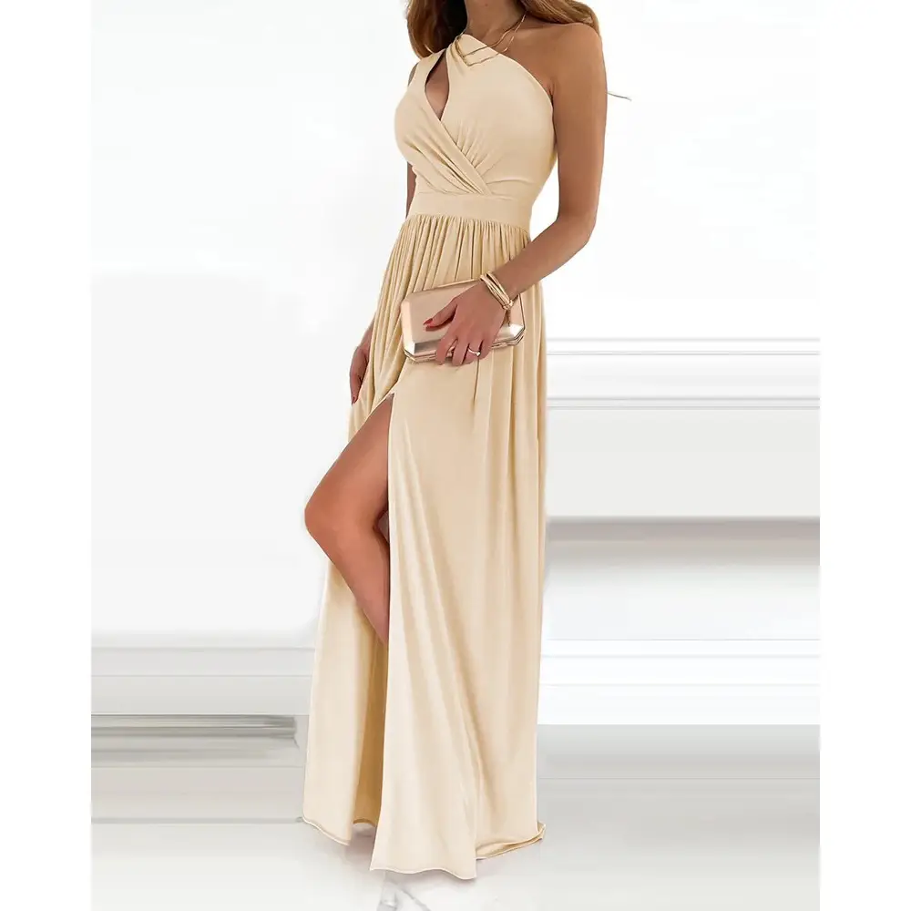 2026 Women's Red Floral Off-Shoulder Slit Dress — feature 5