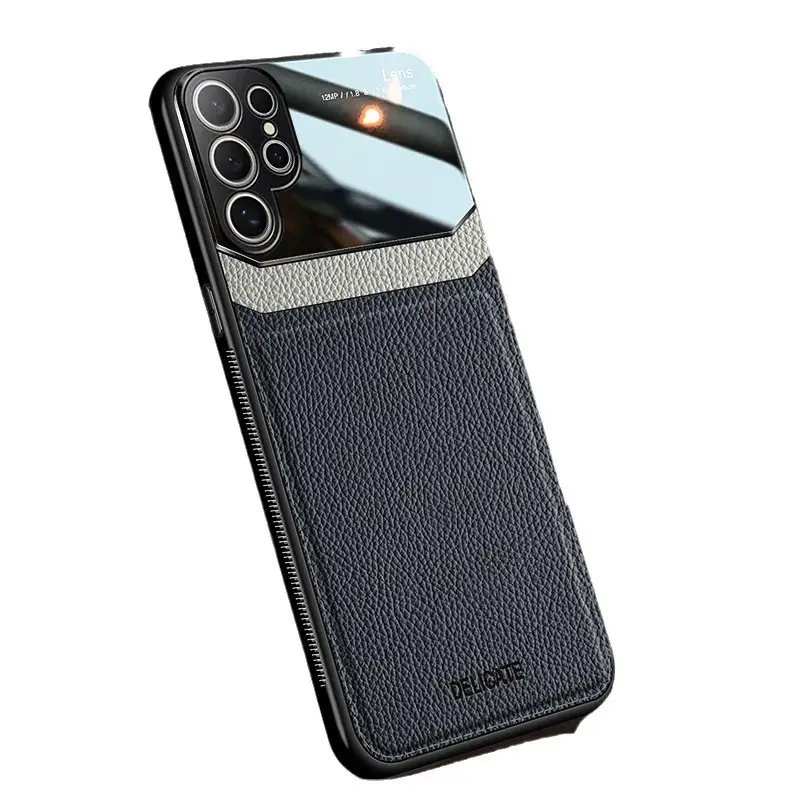 Samsung S25 Edge Phone Case Leather Texture Brown - Image 9
