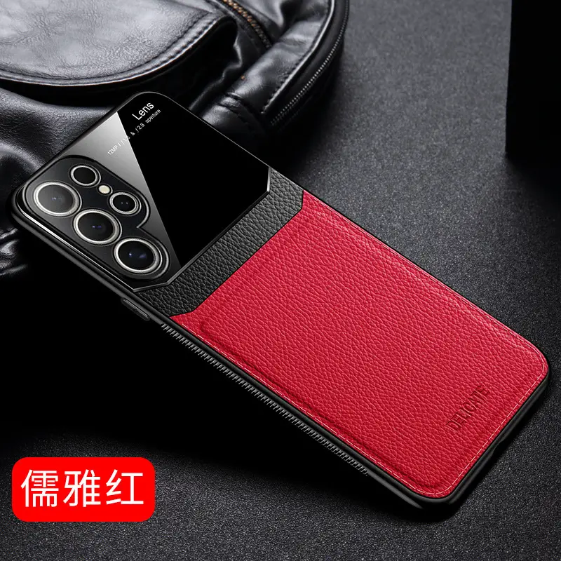 Samsung S25 Edge Phone Case Leather Texture Brown - Image 3