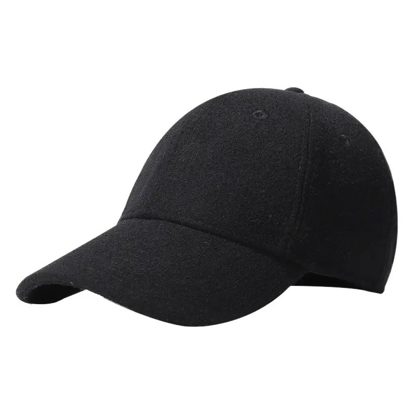 Men's Wool Cap Black XL Winter Warm