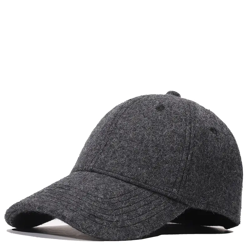 Men's Wool Cap Black XL Winter Warm - Image 2