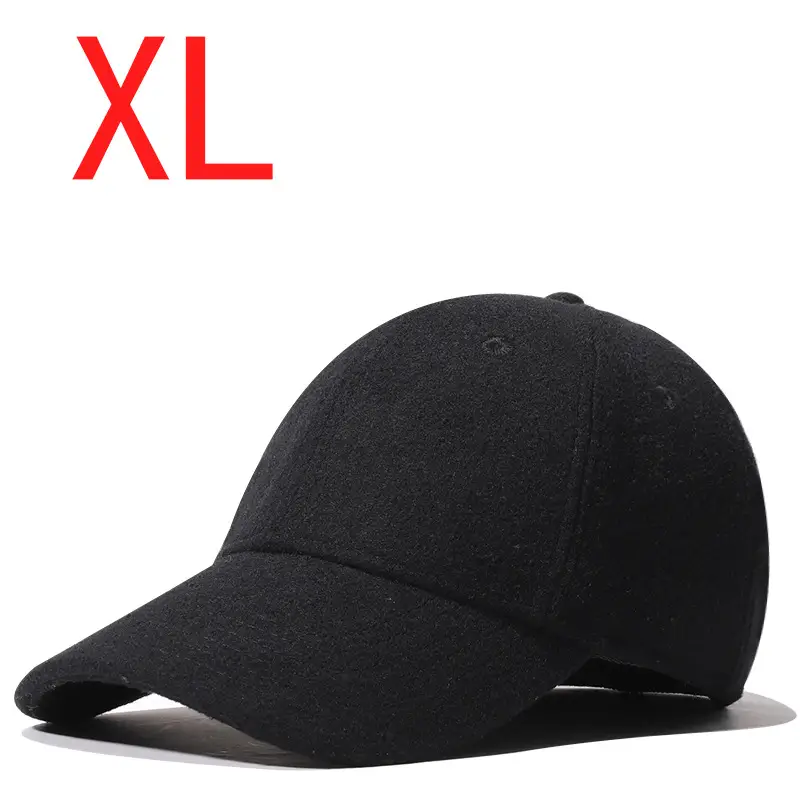 Men's Wool Cap Black XL Winter Warm - Image 3