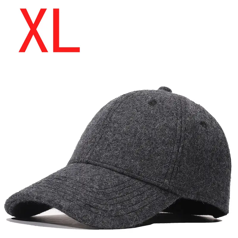 Men's Wool Cap Black XL Winter Warm - Image 4
