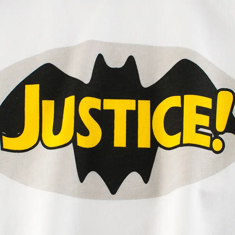 Kids Batman Justice T-Shirt Gray White Long Sleeve - Image 5