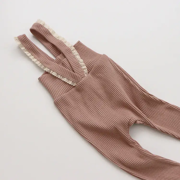 Stylish Knitted Baby Pants in Pink & Brown - Image 2
