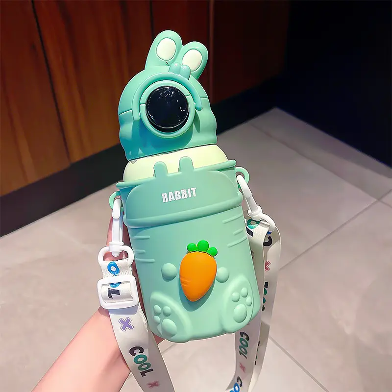 Children's vacuum cup straw dual-use kindergarten primary school boys and girls water cup drop-resistant 316 food grade thermal pot