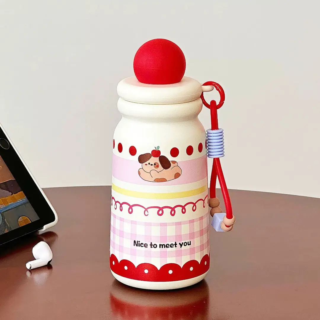 Children's vacuum cup straw dual-use kindergarten primary school boys and girls water cup drop-resistant 316 food grade thermal pot