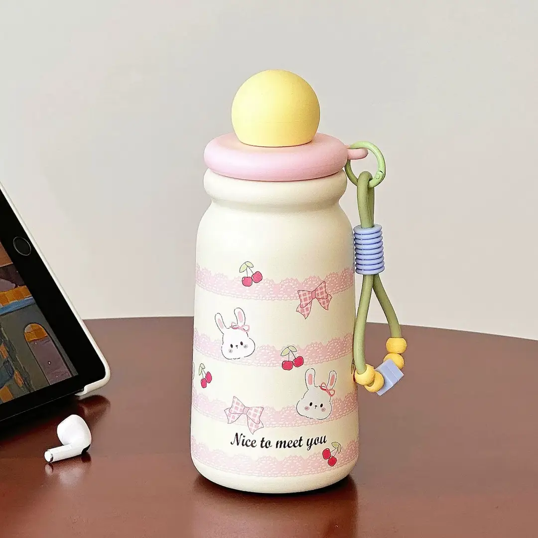 Children's vacuum cup straw dual-use kindergarten primary school boys and girls water cup drop-resistant 316 food grade thermal pot