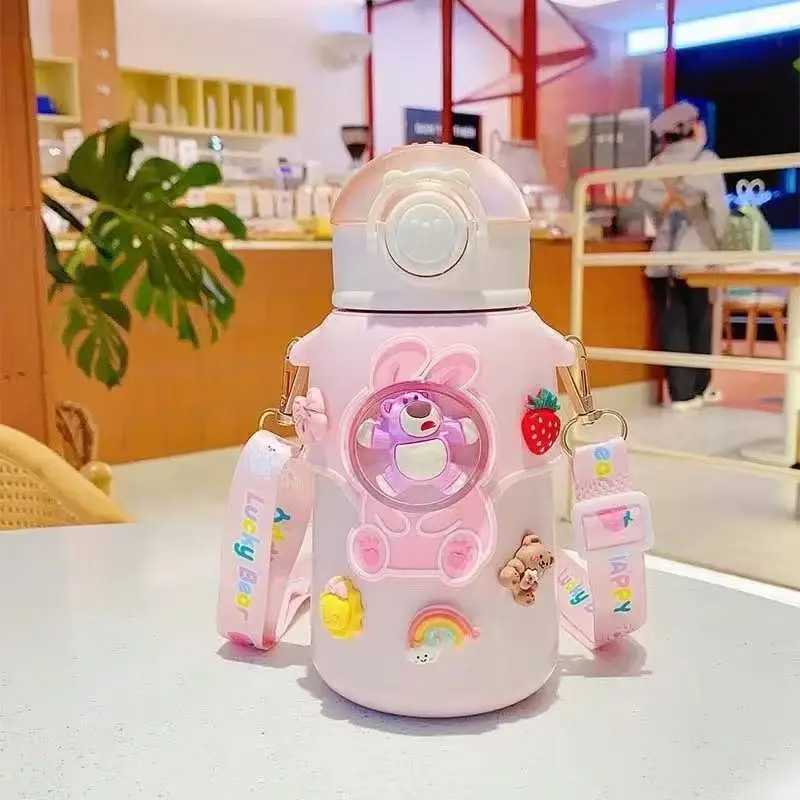 Children's vacuum cup straw dual-use kindergarten primary school boys and girls water cup drop-resistant 316 food grade thermal pot