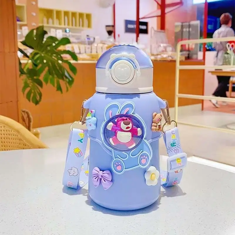 Children's vacuum cup straw dual-use kindergarten primary school boys and girls water cup drop-resistant 316 food grade thermal pot