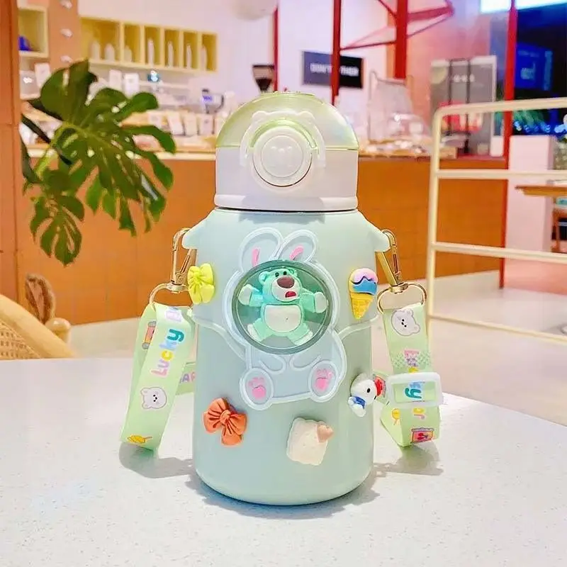 Children's vacuum cup straw dual-use kindergarten primary school boys and girls water cup drop-resistant 316 food grade thermal pot