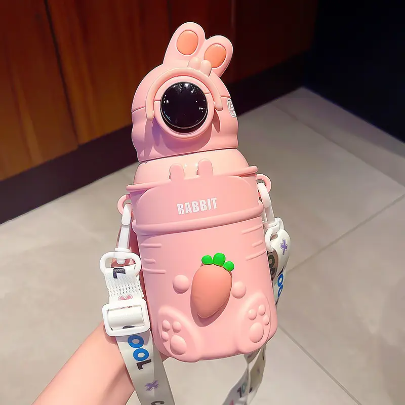 Children's vacuum cup straw dual-use kindergarten primary school boys and girls water cup drop-resistant 316 food grade thermal pot