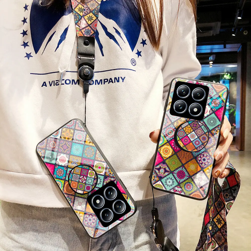 Patterned Glass Mobile Phone Case for Xiaomi 17 Promax - Image 6