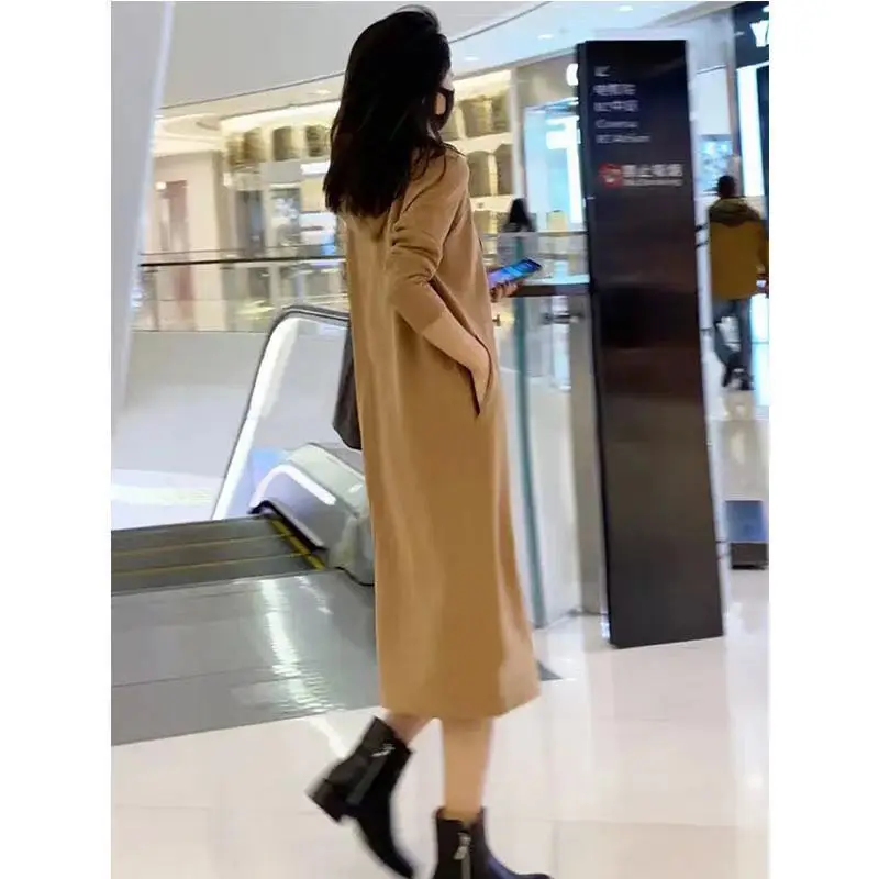 Long Sleeve Hooded Dress for Women Black 2025 Winter - Image 7