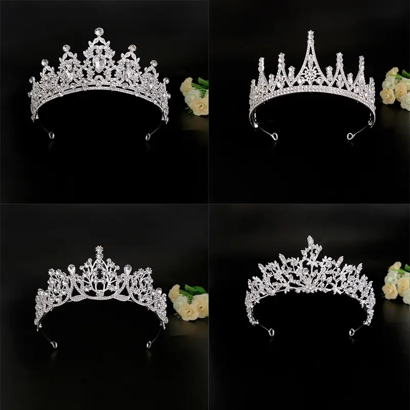 European & American Bride Crown Rhinestone Princess Wedding Headwear