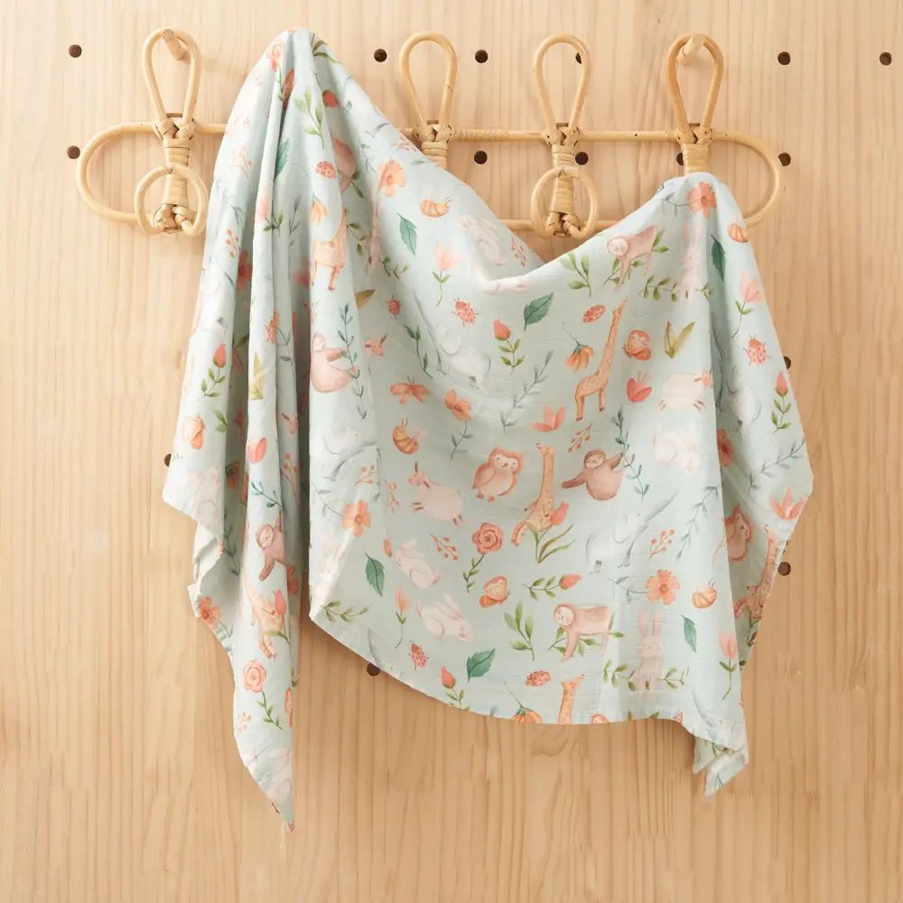 Newborn Hugging Quilted Towel Bamboo Cotton Orange - Image 14